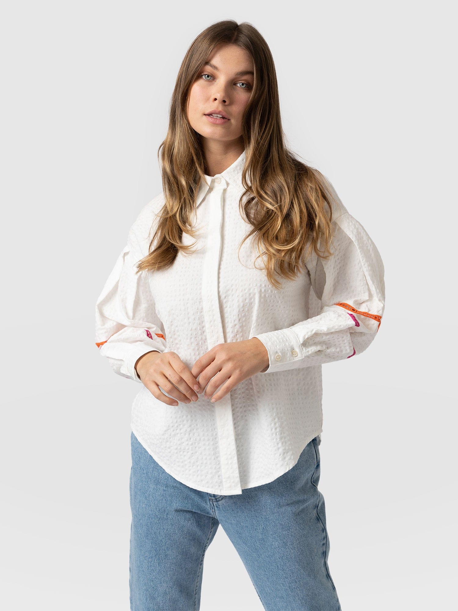 Debbie Puff Sleeve Blouse - Cream
